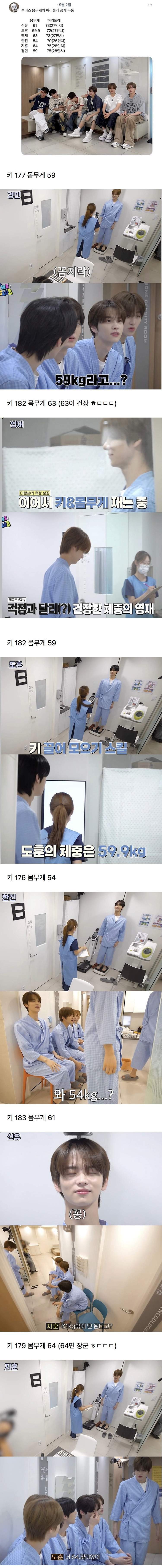 남자 아이돌 하려면 이정도 몸무게여야 함