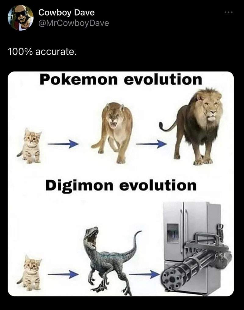 포켓몬과 디지몬의 진화 차이