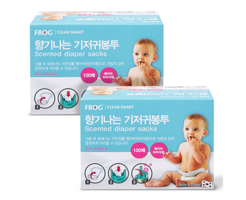 프로그 향기나는 기저귀봉투 베이비파우더향 100p