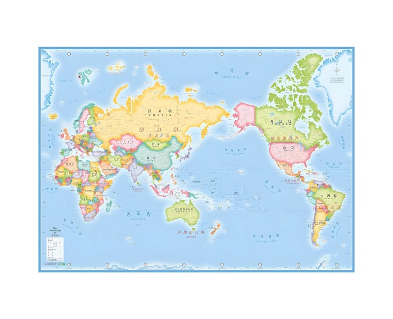 나우맵 휴대용 무광코팅 세계지도 70 x 50 cm