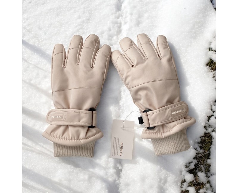 뚜뚜아트 유아 어린이 스키 방수 장갑 베이지 방한 벙어리 장갑