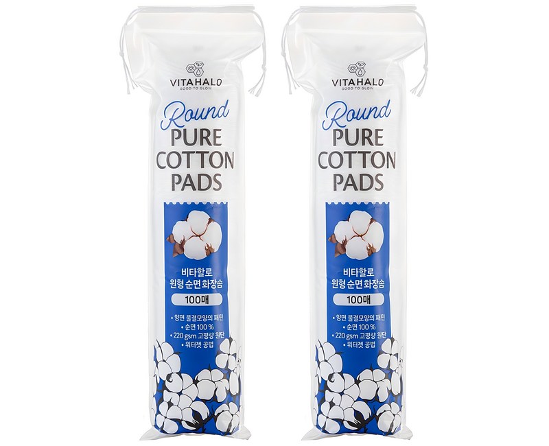 비타할로 무형광 도톰한 원형 순면 화장솜