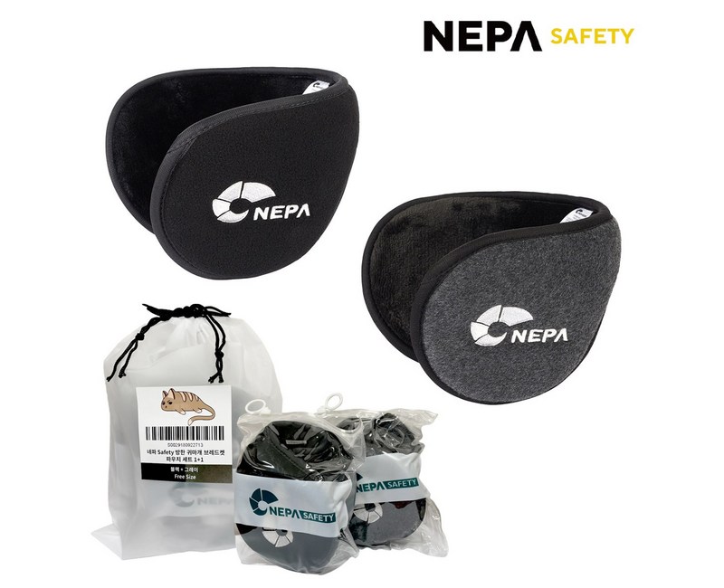 1+1 네파 Safety 플리스 귀마개 브래드캣 파우치형 방한용품 귀도리