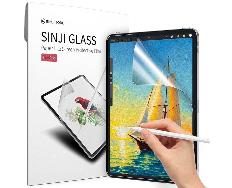 신지모루 저반사 드로잉 종이질감 강화유리 액정보호필름 세트