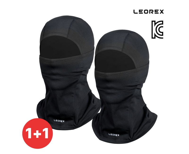 레오렉스 1+1 겨울 라이딩 스키 방한 마스크 기모 바라클라바 밀착형 후드 넥워머