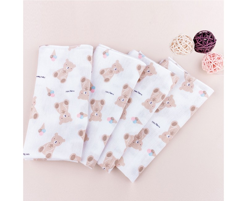 한스네이처 신생아용 캐릭터 가제 엠보 손수건 10p