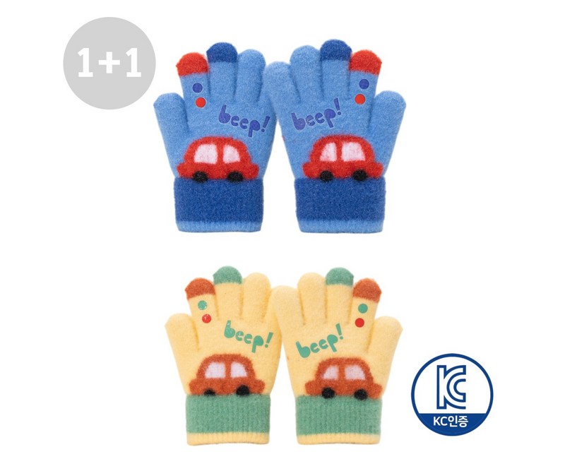 하루박스 KC인증 1+1 아동 유아 아기 키즈 자동차 겨울 장갑