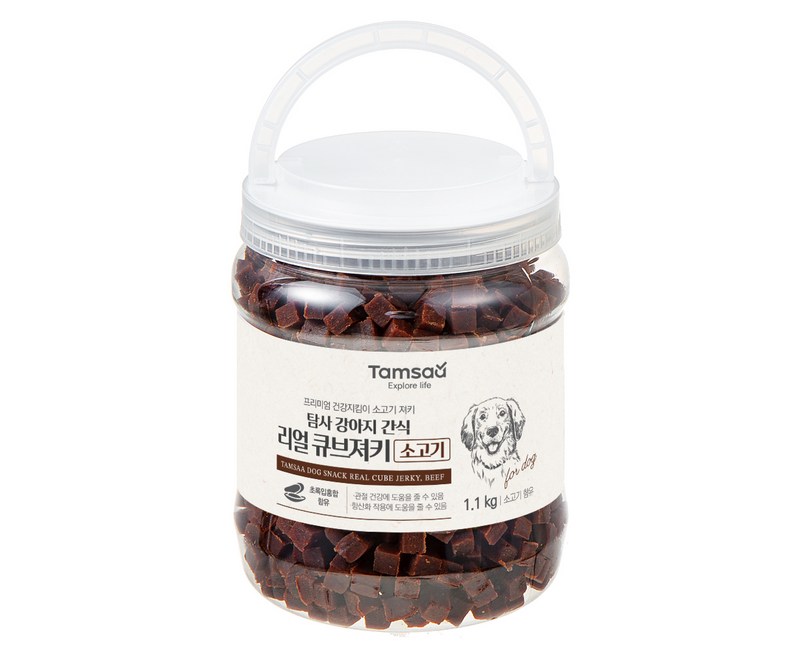 탐사 강아지 간식 리얼 촉촉 큐브 져키