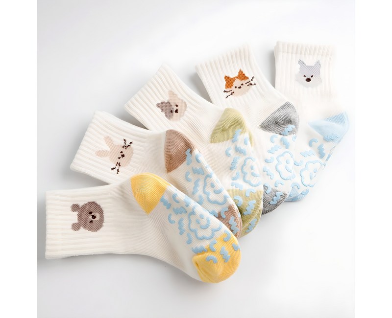 비바세븐 아동용 위시 미끄럼방지 중목 양말 5족 세트