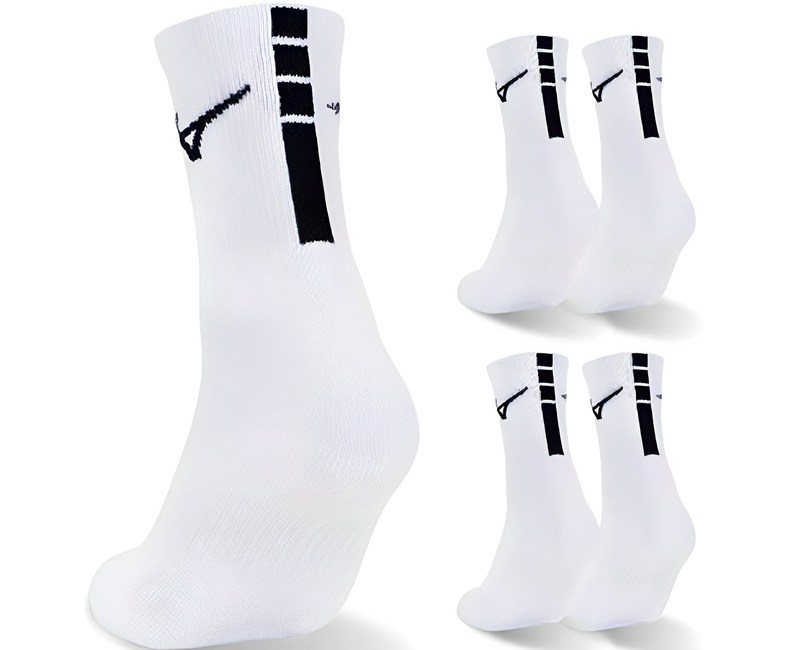 미즈노 남녀공용 플레이 더블 쿠션 미드 스포츠 양말