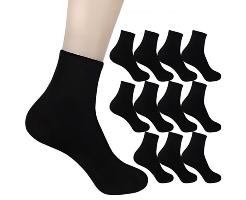 더베이직 남성용 스포츠 커버 중목 양말 12켤레