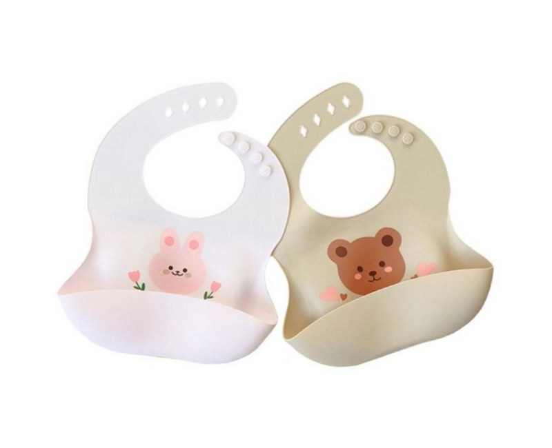 따블리에 실리콘 아기 이유식턱받이 아기턱받이 2종세트 KC인증