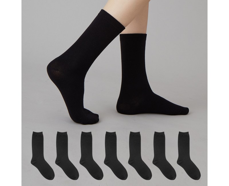 베이스알파에센셜 여성용 프리미엄 고밀도 무지 장목 양말 8켤레