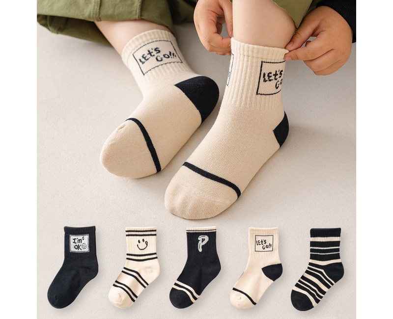 시너싹스 아동용 모노링글 패션 양말 5족 세트