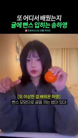 귤에 빤스 입혀주는 송하영(프로미스나인)