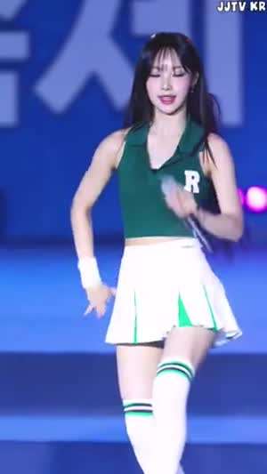 치어리더 느낌 녹색 카라 민소매 오버니삭스 리센느 원이