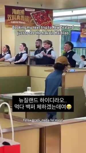 소리] 뉴질랜드 하이디라오 직원들 공연 수준 .mp4