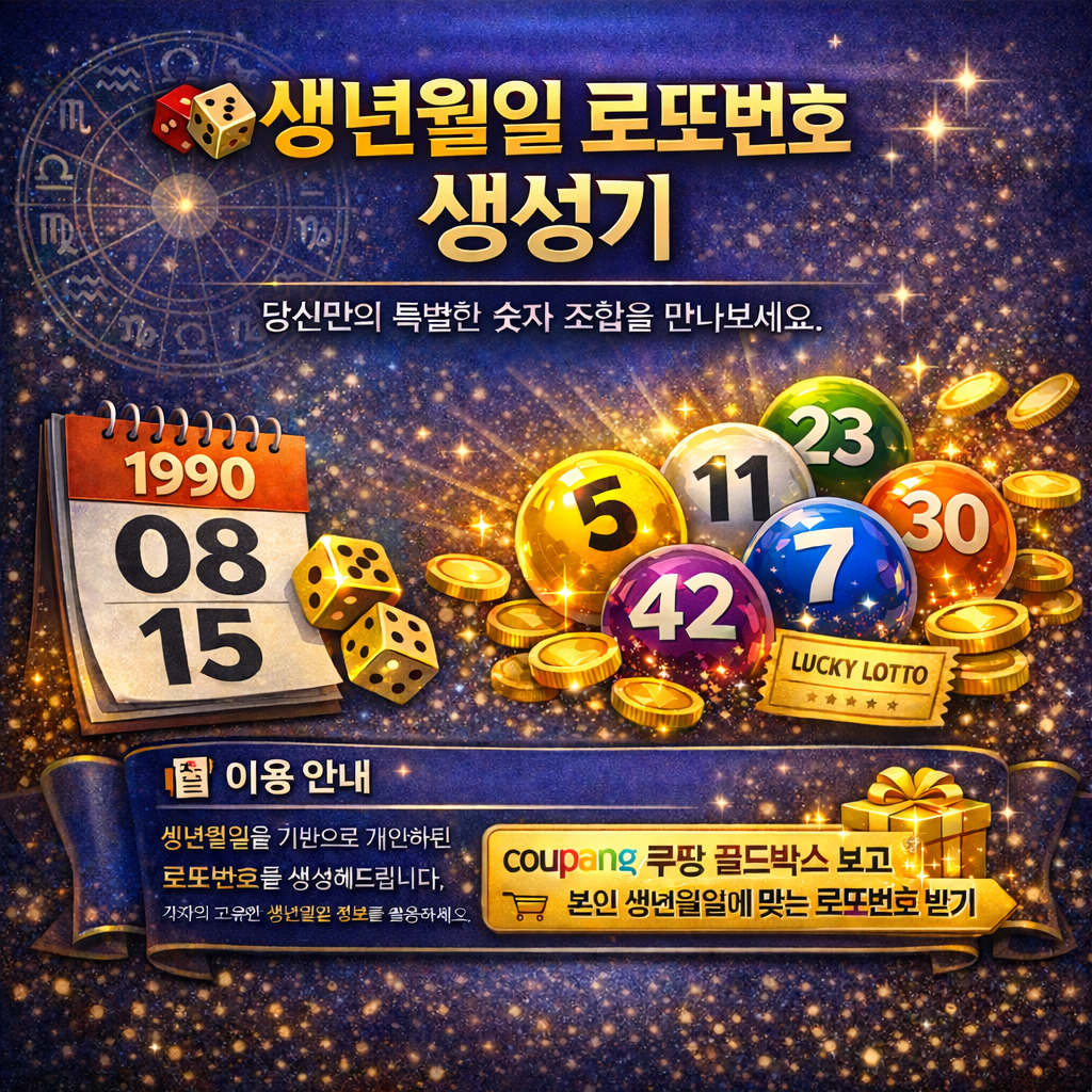 쿠팡 골드박스 둘러보고, 행운이 담긴 숫자를 만들어보세요