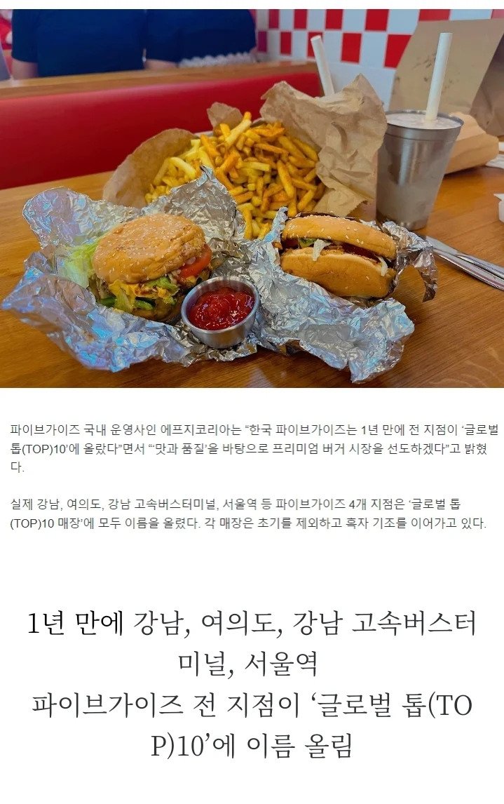 파이브가이즈 근황