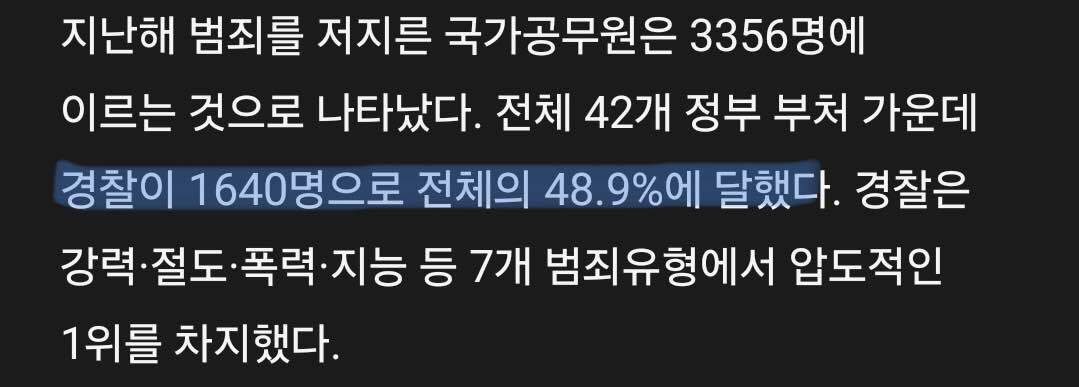 경찰은 공무원 내 범죄조직