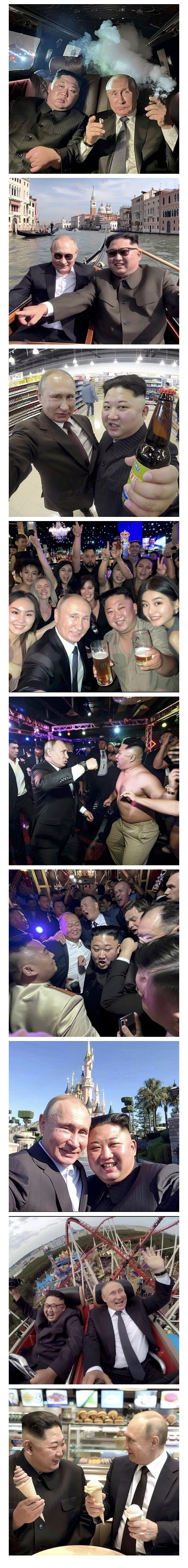 북한에서 김정은과 신나게 놀다 간 푸틴