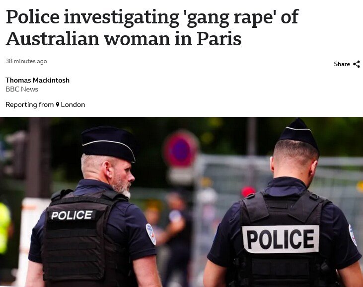 파리 올림픽 앞두고 집단 강간사건 발생