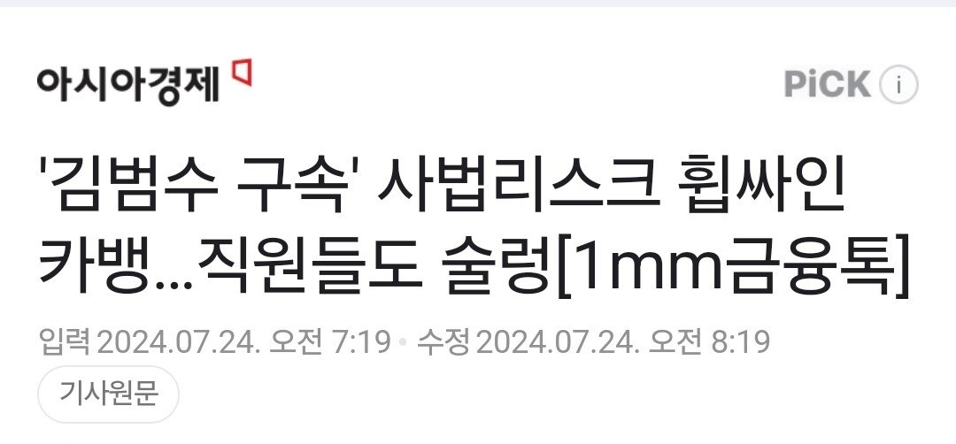 회장구속으로 ㅈ될지도 모르는 카카오그룹 근황