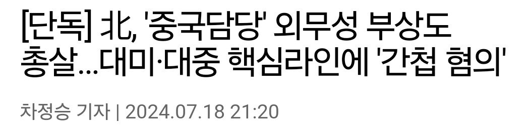몇주전부터 쏟아진 북한 중국뉴스