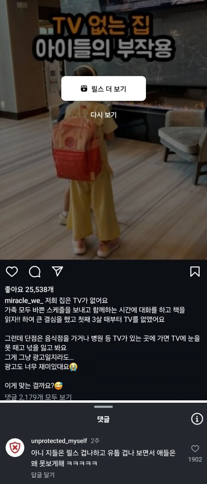 TV 없는 집 아이들의 부작용