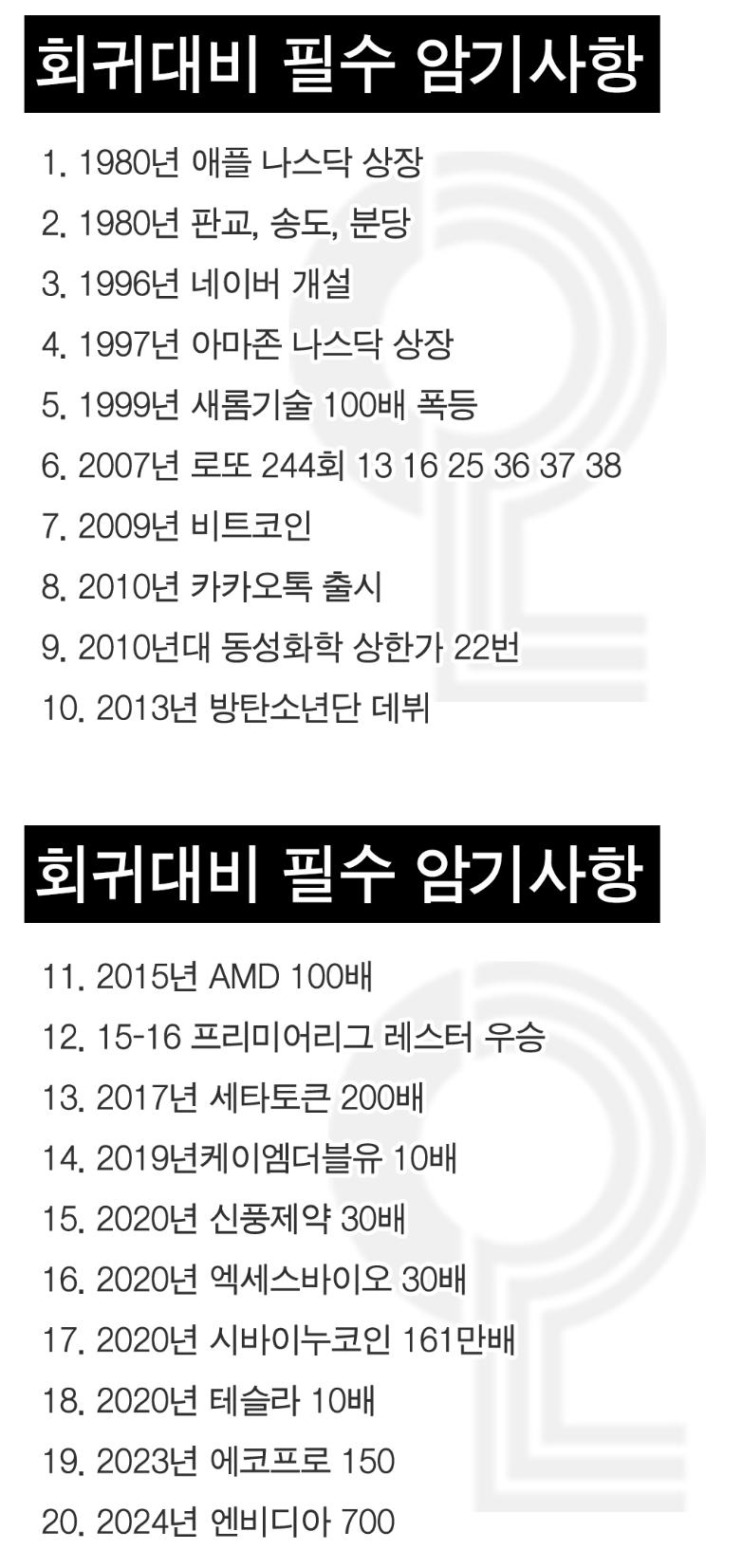 평소에 외워둬야 되는 암기사항