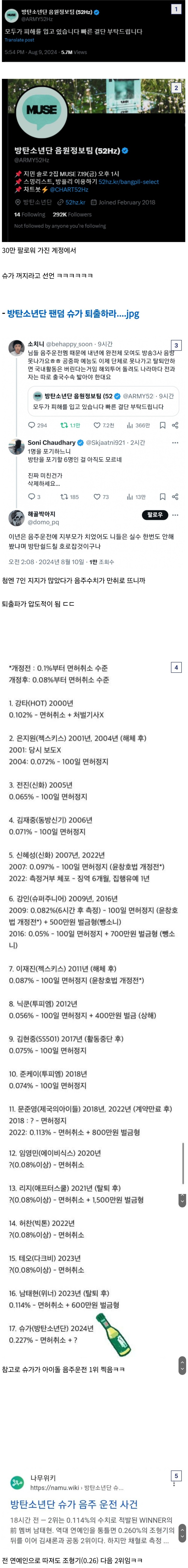 방탄소년단 팬들의 여론