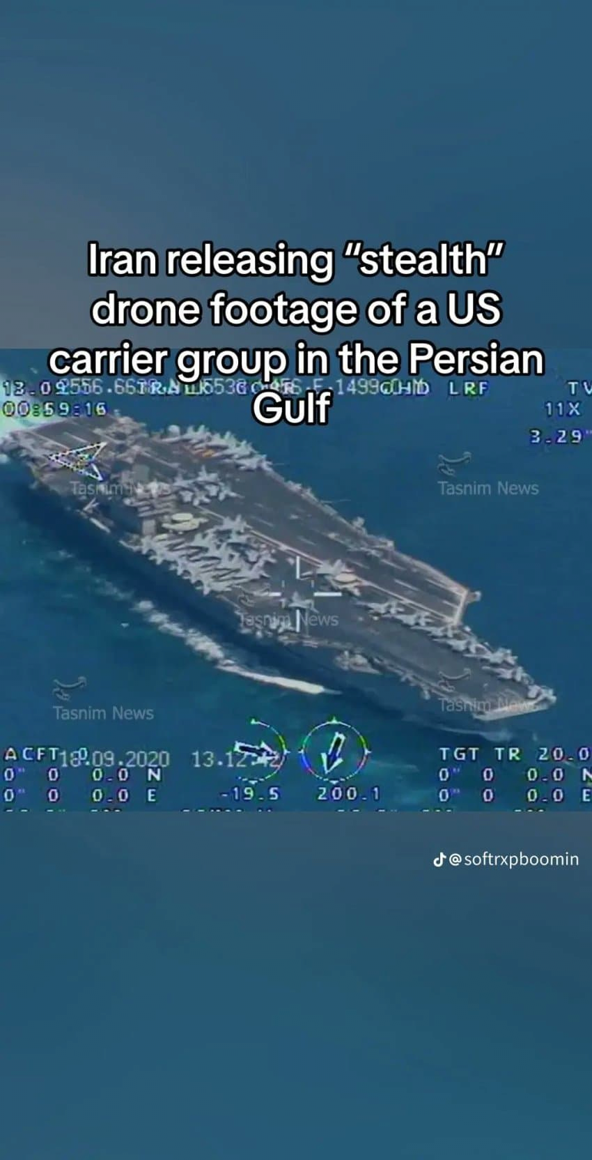 이란 "우리가 몰래 정찰한 미국 항공모함을 봐라"...