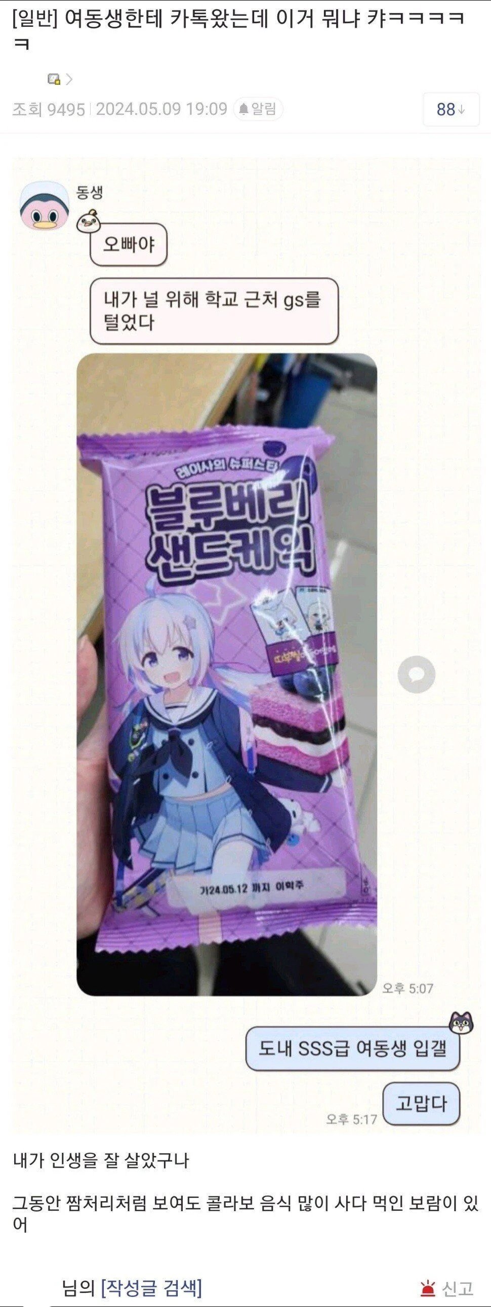 S급 여동생과 카톡