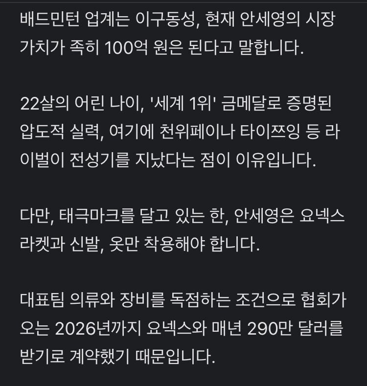 배드민턴협회 “안세영, 협회 지원받아 성장한 만큼 일종의 ‘의무복무기간’ 필요"