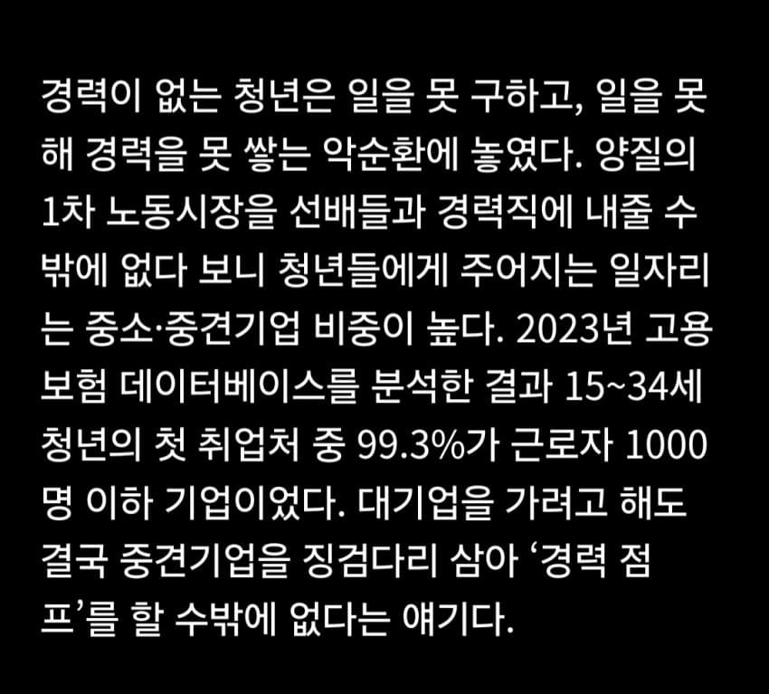 현재 취업시장 요약