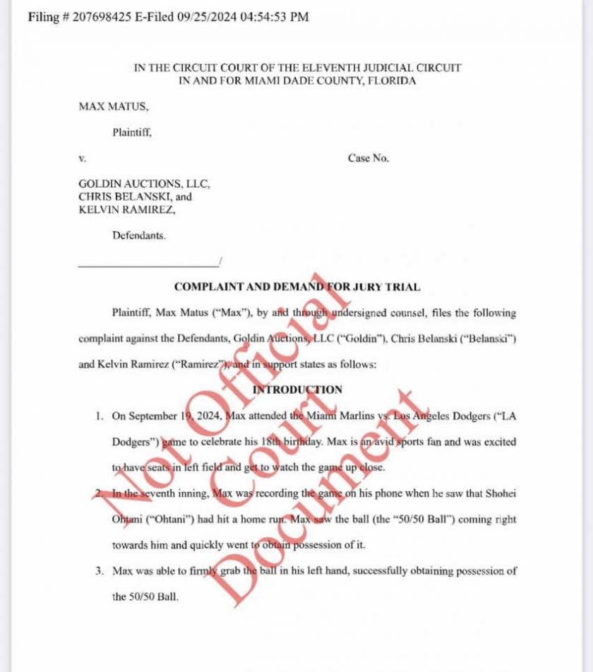 오타니 5050 홈런볼 주운 사람 고소 당함