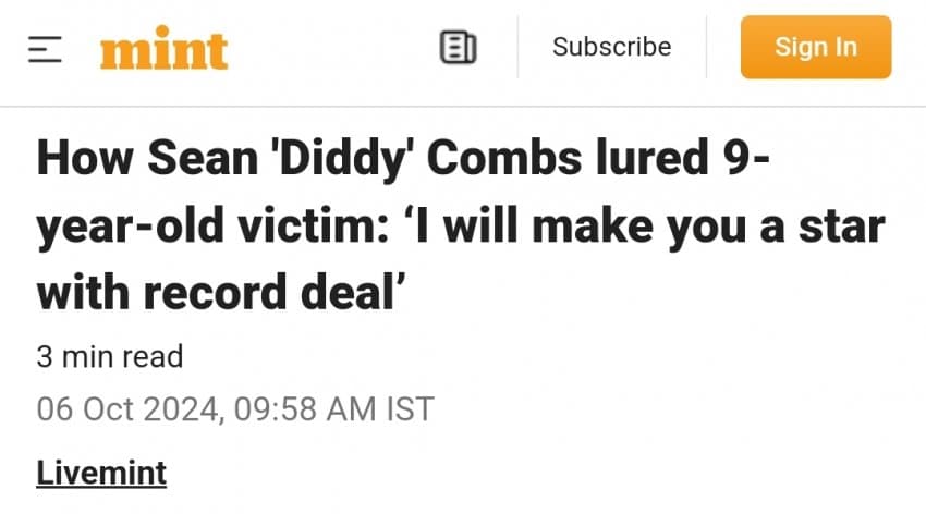 퍼프대디한테 성폭행 당한 최연소 피해자 나이