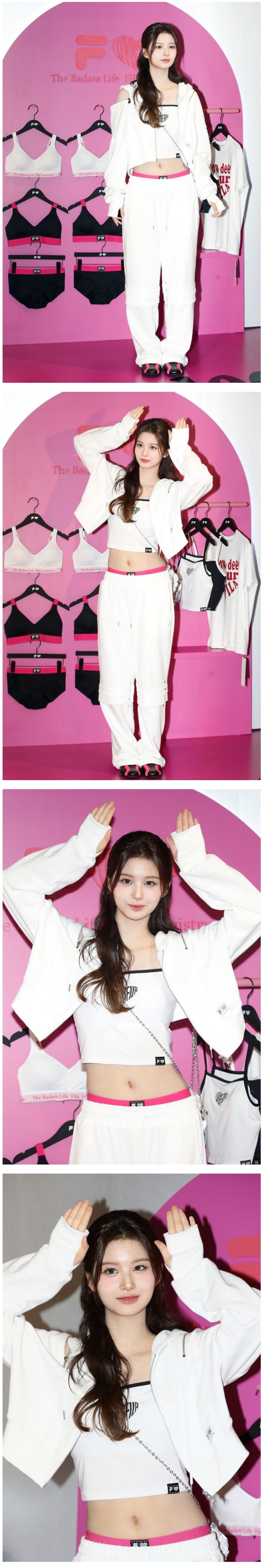 핑크색 팬티 밴드..설윤 배꼽