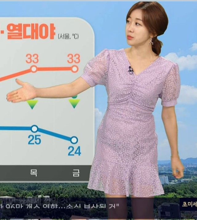 시스루 인줄 몰랐던 김지효  기상캐스터