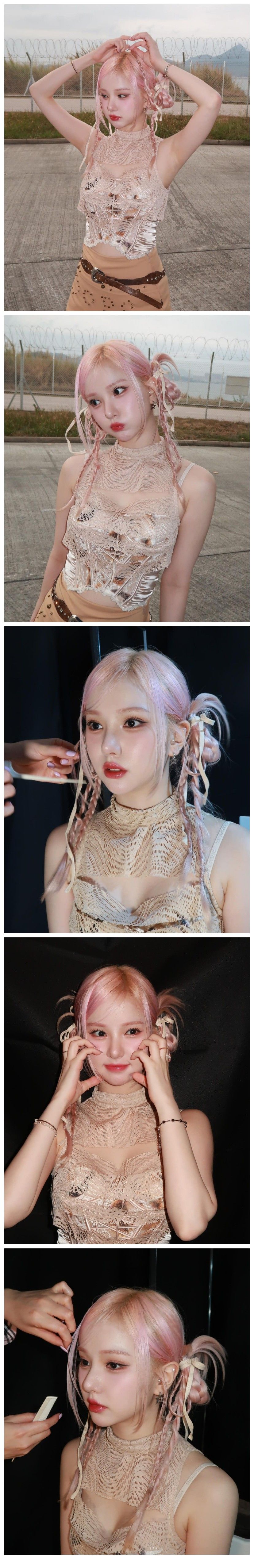 시스루 란제리룩 두팔을 든 비비지 은하