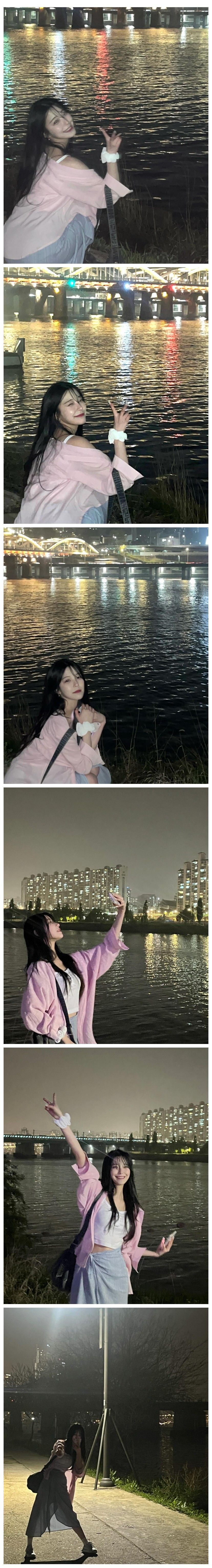 한강둔치에 놀러간 프로미스나인 백지헌