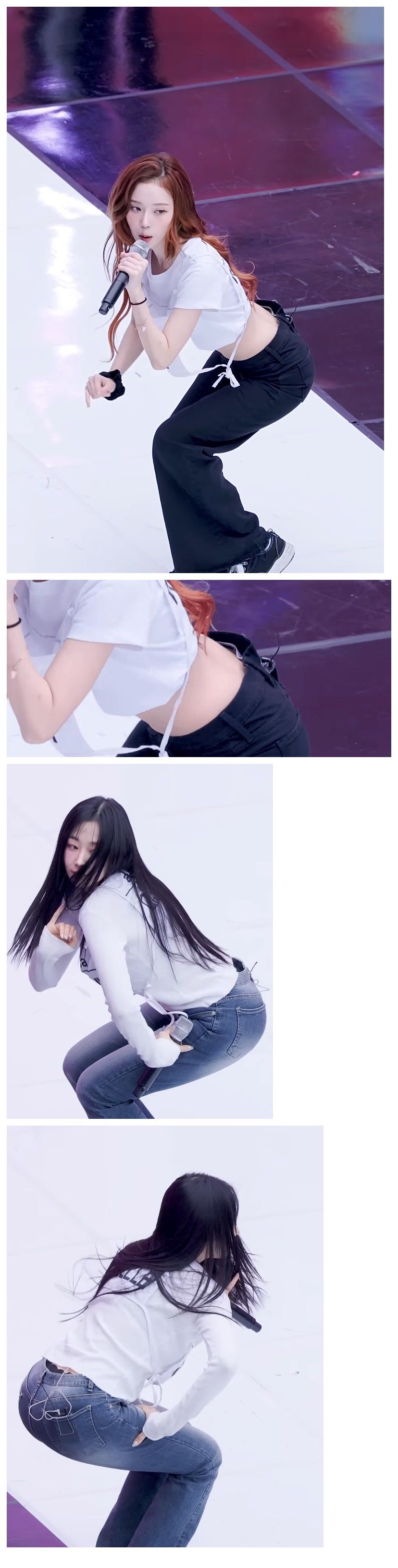 리허설 중 검정 레이스 에스파 윈터,지젤