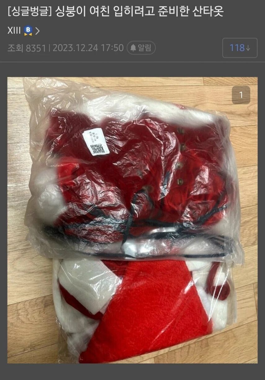 여친 입히려고 준비한 산타복