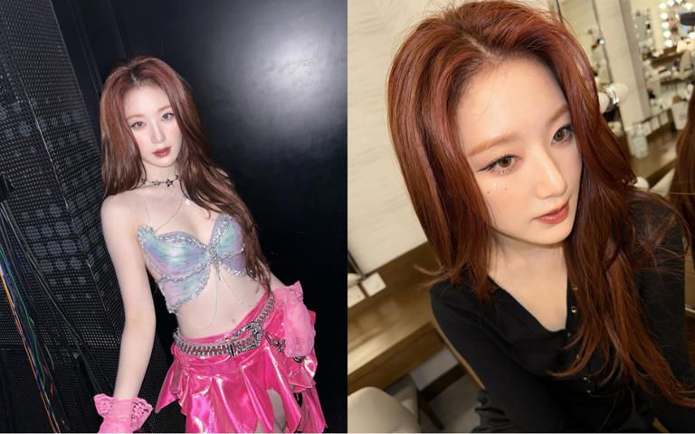 (여자)아이들 슈화 가슴을 조개껍데기로 가린 줄