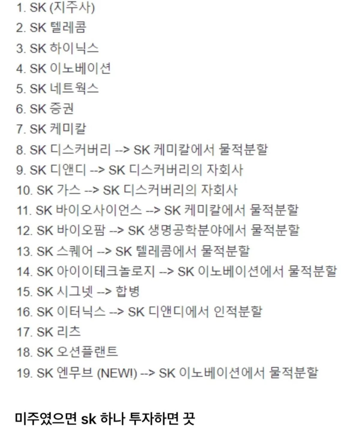 Sk그룹으로 보는 국장은 걸러야하는 이유