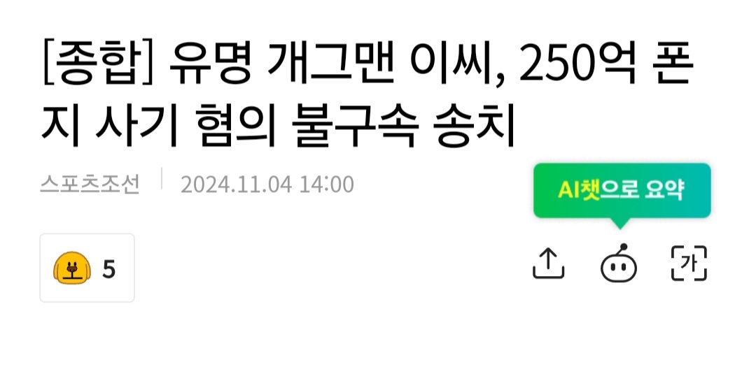 종합] 유명 개그맨 이씨, 250억 폰지 사기 혐의 불구속 송치