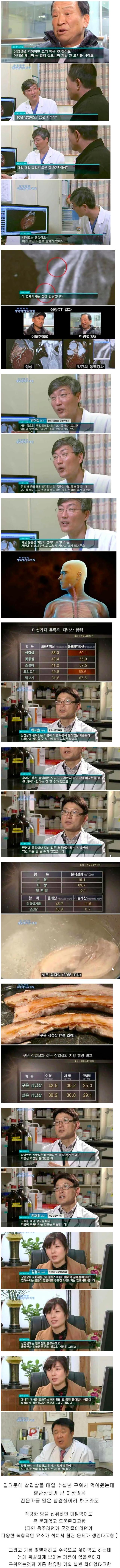 20동안 매일 삼겹살 먹은 사람의 건강