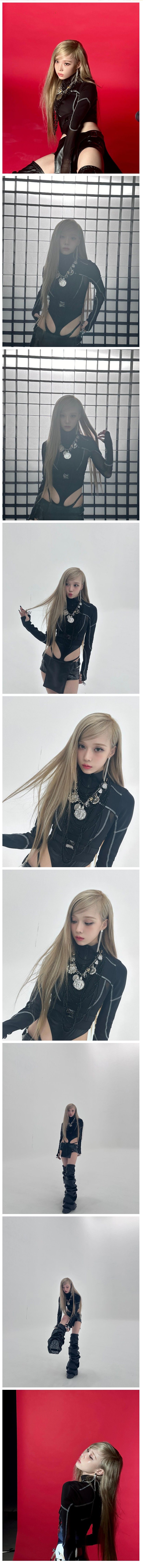 팬티끈 올려입은 섹시한 블랙 여전사 에스파 윈터