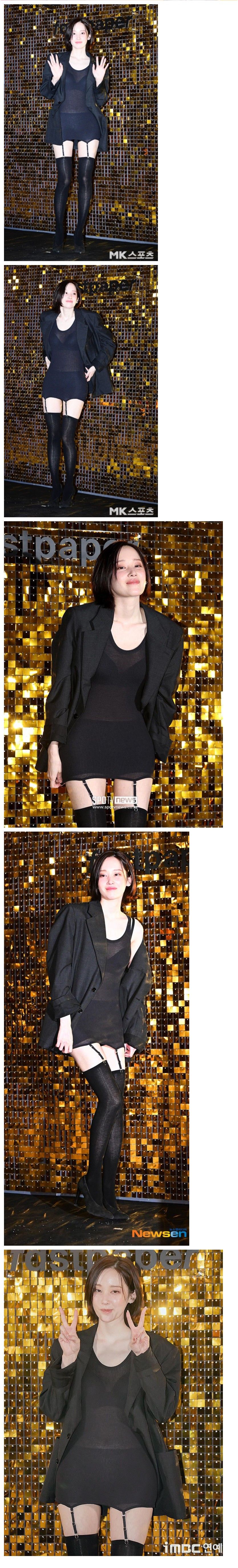 배우 전종서 블랙 골지 시스루 패션...검정브라 가터벨트