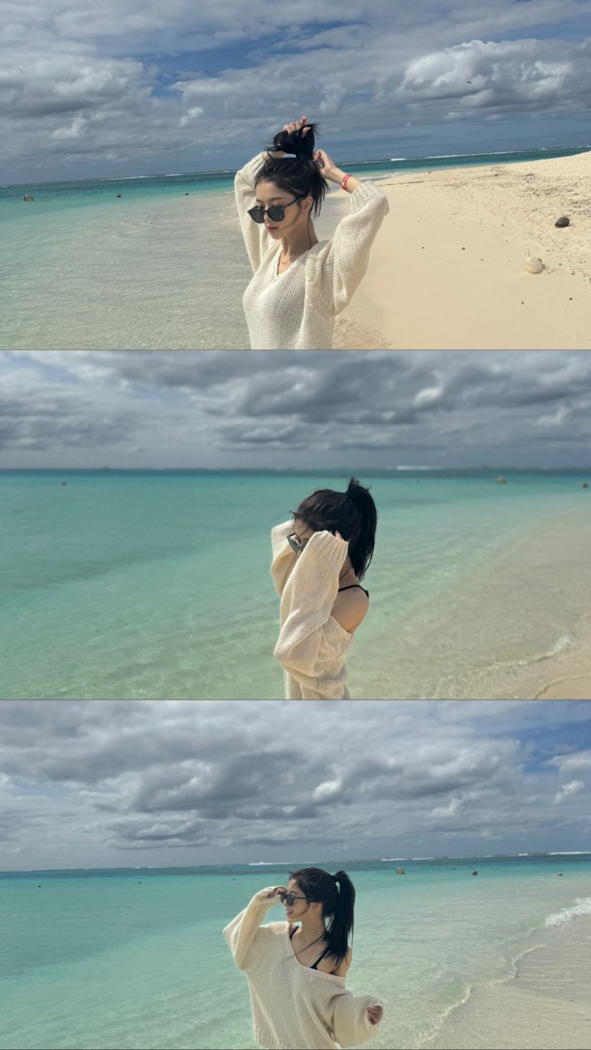 해외여행 간 노정의 류다인 검은색 비키니